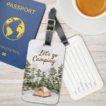 Personalised Quote Watercolor Camping in Nature  Luggage Tag<br><div class="desc">Make sure your luggage stands out on your next camping adventure with our Personalised Quote Watercolor Camping in Nature Luggage Tag! This luggage tag features a watercolor design with a quote that captures the essence of outdoor adventure. The forest, mountain, and nature elements make it the perfect choice for any...</div>