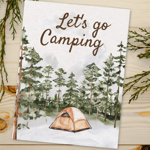 Personalised Quote Watercolor Camping in Nature  Postcard