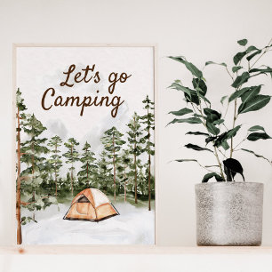 Personalised Quote Watercolor Camping in Nature  Poster