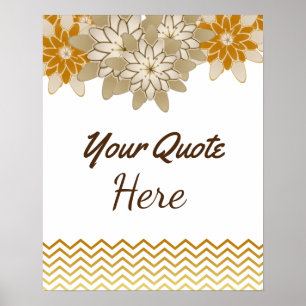 Personalised Quote Wedding Gold Birthday Flowers Poster