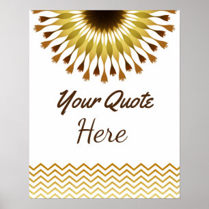 Personalised Quote Wedding Gold  Lotus Flower Poster