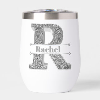 Personalised R Initial Silver Monogram Your Name
