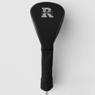 Personalised R Initial Silver Monogram Your Name Golf Head Cover