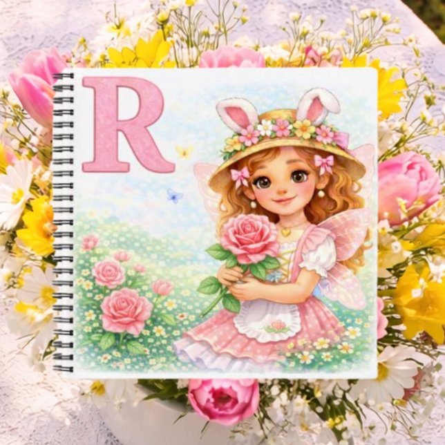 Personalised R Rose Gift for Girls Notebook (Creator Uploaded)