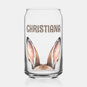 Personalised Rabbit Ears Cute Easter Bunny Can Glass