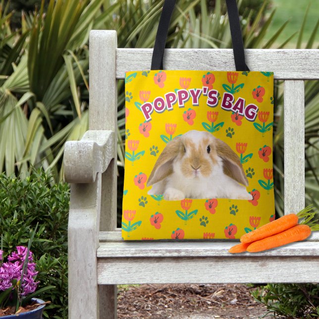 Personalised Rabbit Gift, Fun Pet Photo Accessory Tote Bag (Creator Uploaded)