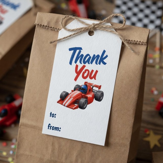 Personalised Race Car Birthday  Gift Tags (Creator Uploaded)