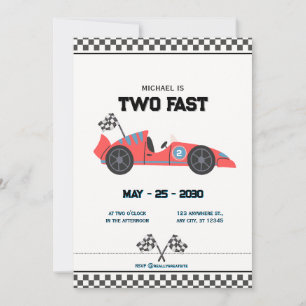 Personalised Race Car Birthday Invitation