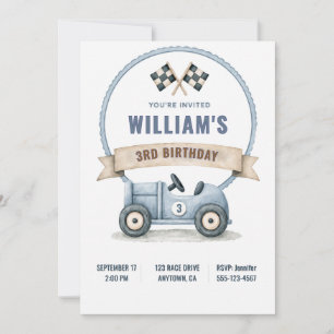 Personalised Race Car Birthday Invitation