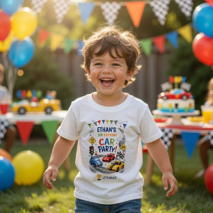 Personalised Race Car Birthday Kids Car Party Toddler T-Shirt