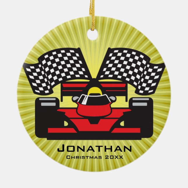 Personalised Race Car Ornament (Back)