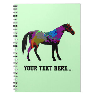 Personalised Race Horse Design On Mint Green Spiral Notebook
