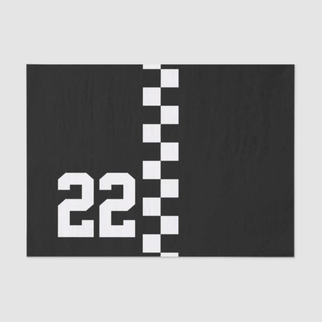 Personalised Racing Flag Black And White Tissue Paper (Front)