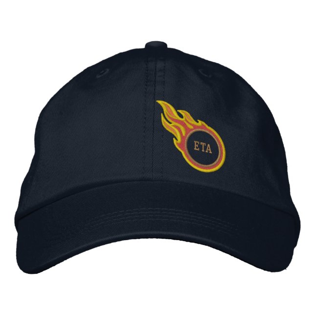 Personalised Racing Flames Bullet Monogram Embroidered Hat (Front)