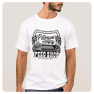 Personalised Racing Hot Rod Speed Shop Garage  T-Shirt