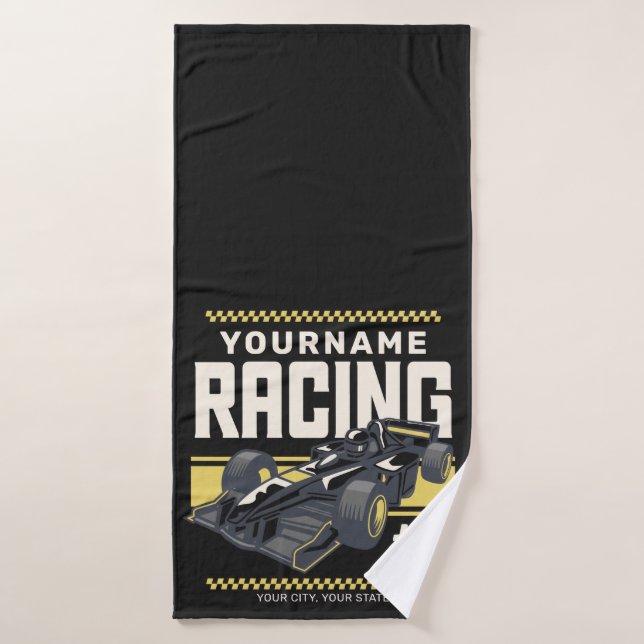 Personalised Racing Team Fast Race Car Driver  Bath Towel Set (Bath Towel)