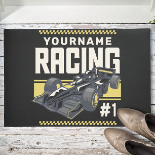 Personalised Racing Team Fast Race Car Driver Doormat
