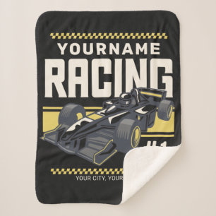 Personalised Racing Team Fast Race Car Driver  Sherpa Blanket