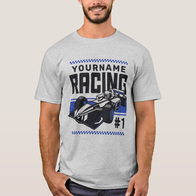 Personalised Racing Team Fast Race Car Driver  T-Shirt (Front)