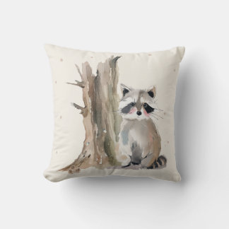 Personalised Racoon Throw Pillow