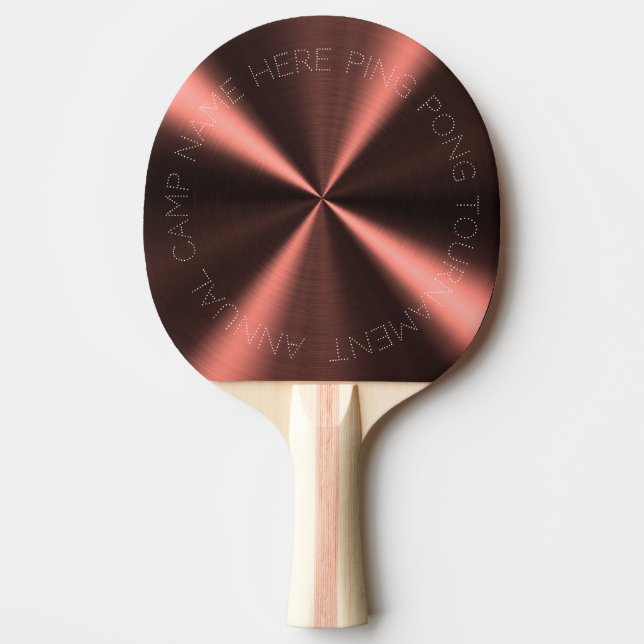 Personalised Radial Metallic Look - Copper Ping Pong Paddle (Front)