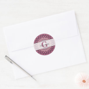 Personalised Radiant Dusky Rose Floral Dot Mandala Classic Round Sticker