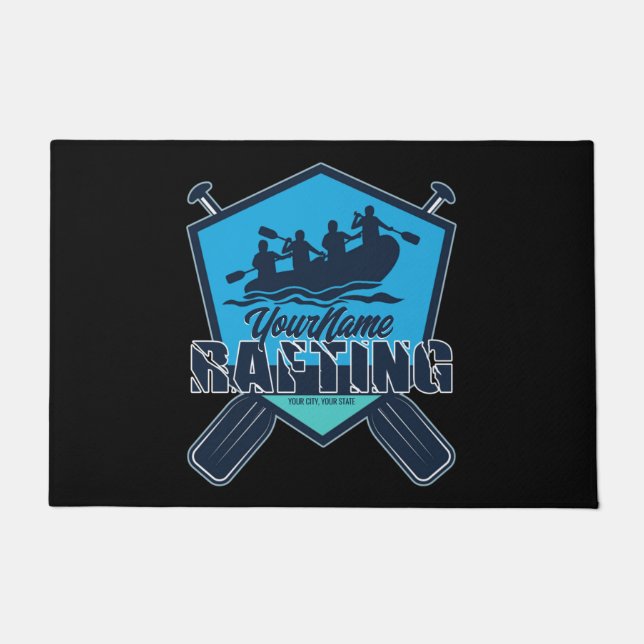 Personalised Rafting Whitewater River Adventure  Doormat (Front)