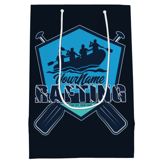 Personalised Rafting Whitewater River Adventure  Medium Gift Bag (Back)