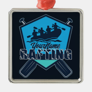 Personalised Rafting Whitewater River Adventure Metal Tree Decoration