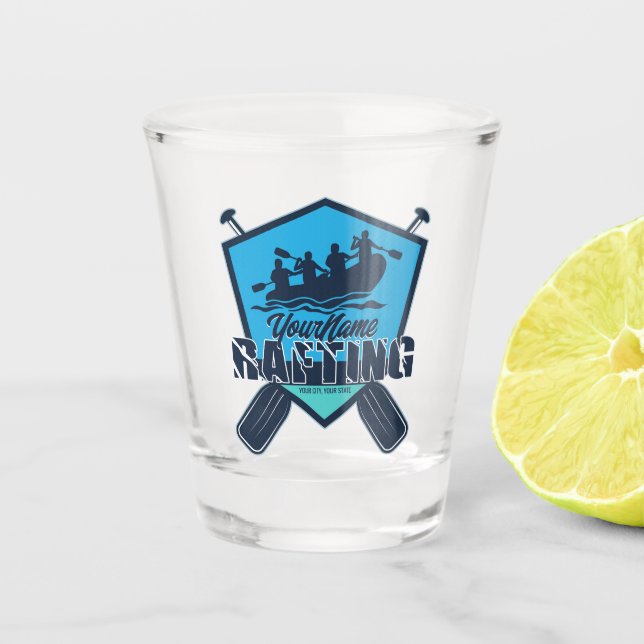 Personalised Rafting Whitewater River Adventure Shot Glass (Front)