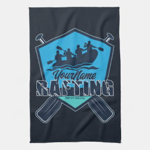 Personalised Rafting Whitewater River Adventure Tea Towel