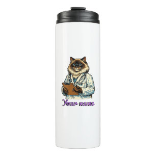 Personalised Ragdoll Cat Vet Tech Thermal tumbler