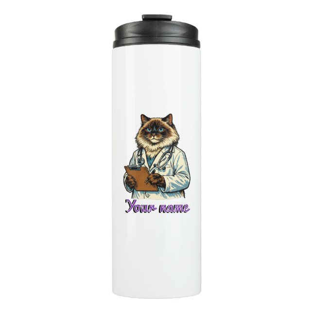 Personalised Ragdoll Cat Vet Tech Thermal tumbler  (Front)