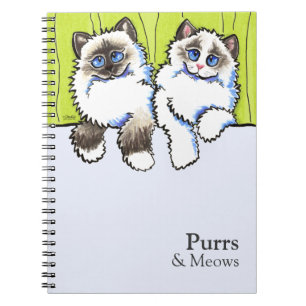 Personalised Ragdoll Cats Off-Leash Art™ Spiral Notebook