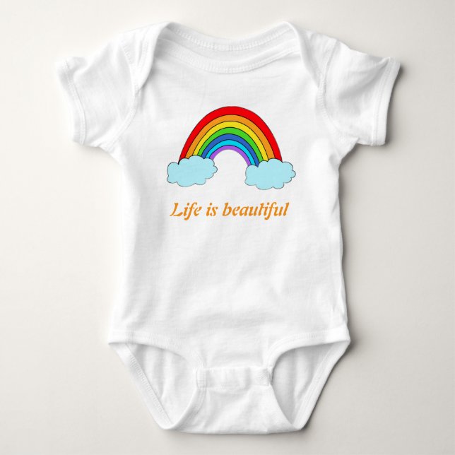Personalised Rainbow Baby One Piece | Custom Name  Bodysuit (Front)