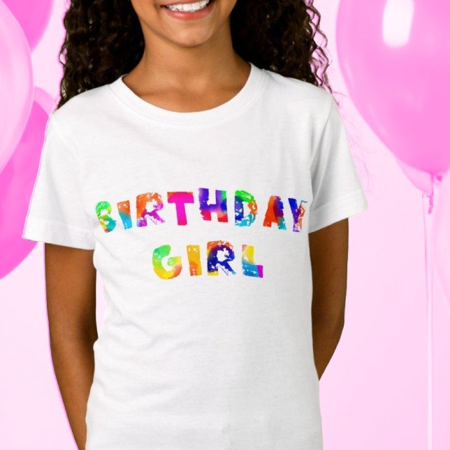Personalised Rainbow Birthday Girl T-Shirt (Creator Uploaded)