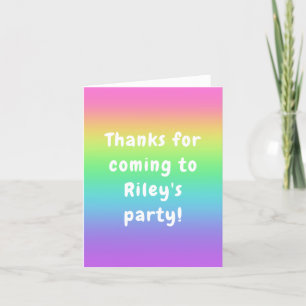 Personalised Rainbow Birthday Thank You Card
