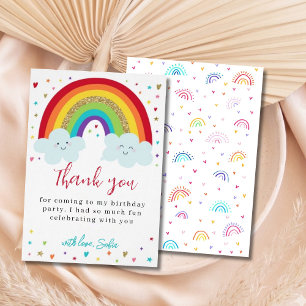 Personalised Rainbow Birthday Thank You Card Cute