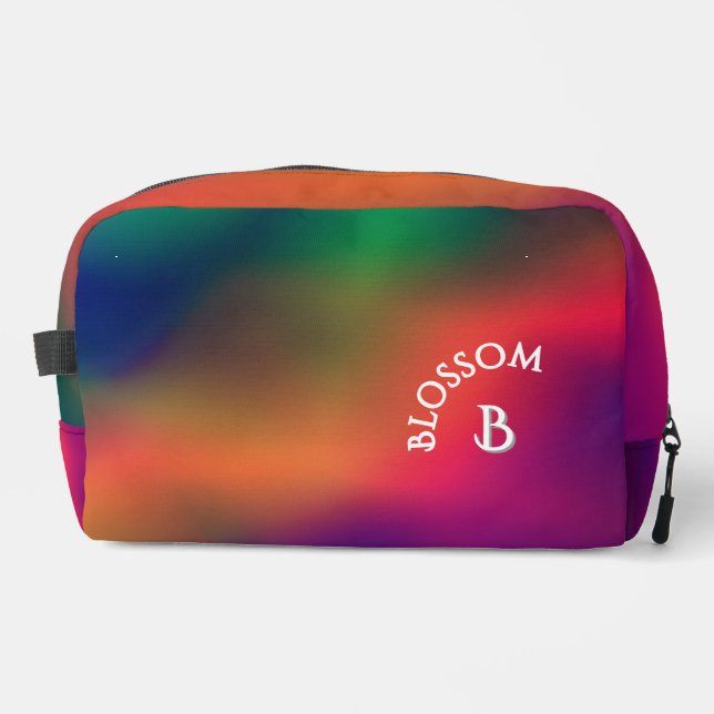 Personalised Rainbow Blossom Dopp Kit (Front)
