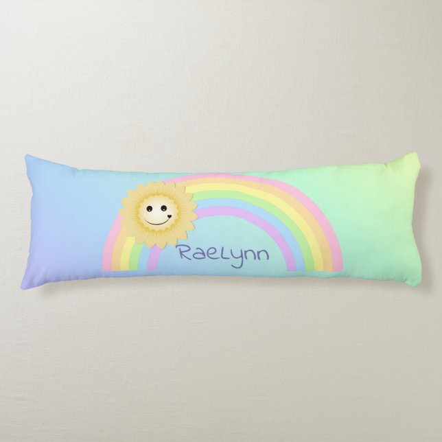 Personalised Rainbow Body Cushion (Front)