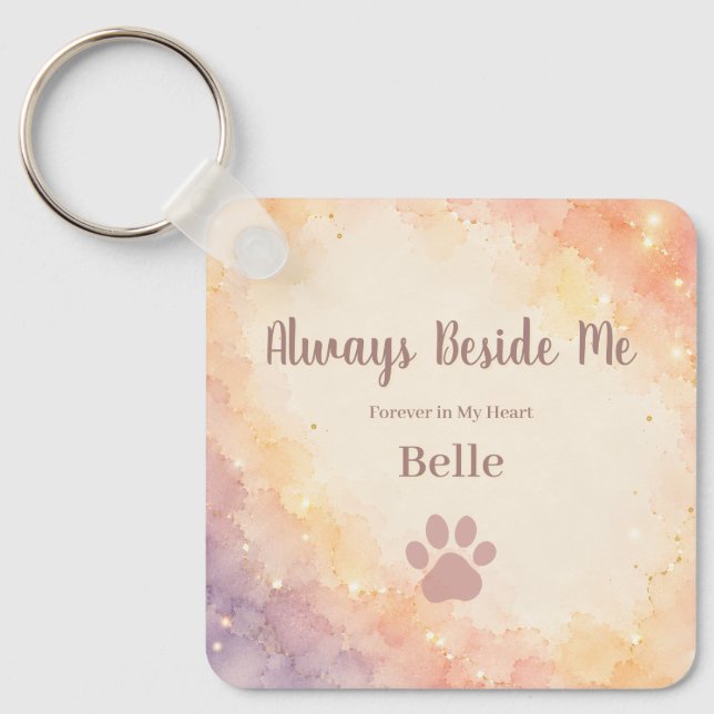 Personalised Rainbow Bridge Memorial Key Ring (Front)