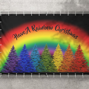 Personalised Rainbow Christmas Tree Banner
