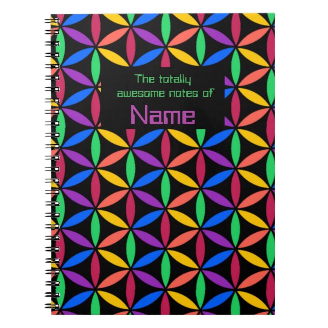 Personalised rainbow circles notebook (Front)