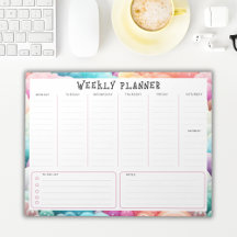 Personalised Rainbow Cloud Border, Weekly Planner