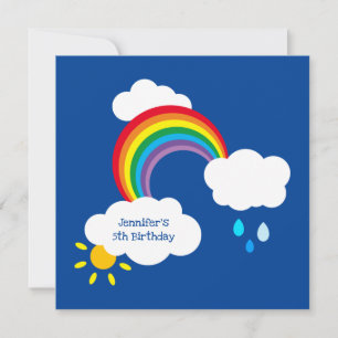 Personalised Rainbow, Clouds, Rain & Sun Birthday