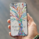 Personalised Rainbow Coloured Tree Barely There iPhone 6 Case<br><div class="desc">This iPhone case is attractive and eye catching! It features a print of one of my mosaics which I made with tiny pieces of brightly coloured glass set into a pale grey background. Customise it by changing the name to your own family name or that of a friend to make...</div>
