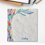 Personalised Rainbow Coloured Tree  Notepad<br><div class="desc">This notepad features a print of a Tree of Life mosaic which was made using many tiny pieces of brightly coloured glass set into a pale grey grout. You can customise it by changing the name or making it a monogram if your prefer. Use the Customise Further option to change...</div>