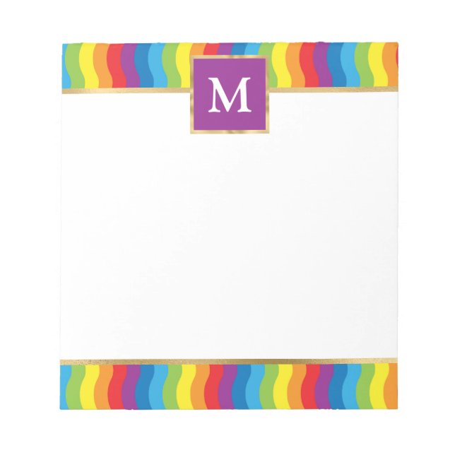 Personalised Rainbow Colourful Notepad (Front)