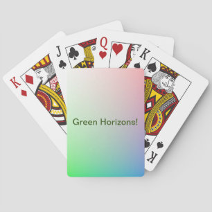 Personalised Rainbow Colours Abstract Art Green Playing Cards