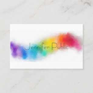 Personalised Rainbow Colours Modern Elegant Trendy Business Card